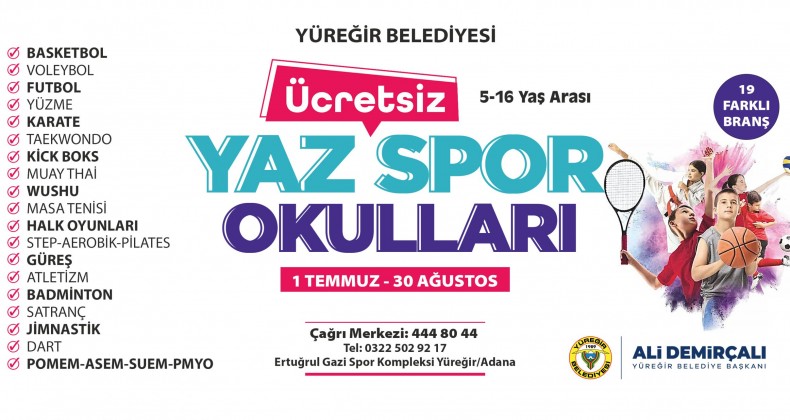 YÜREĞİR’DE YAZ SPOR OKULLARI BAŞLIYOR