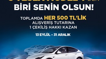 01 BURDA AVM, ZİYARETÇİLERİNE 3 ADET “TESLA MODEL Y” KAZANMA ŞANSI SUNUYOR!
