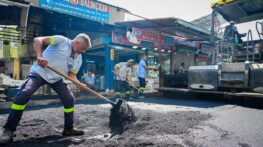 BALIKÇILAR PAZARINDA ASFALT ÇALIŞMASI